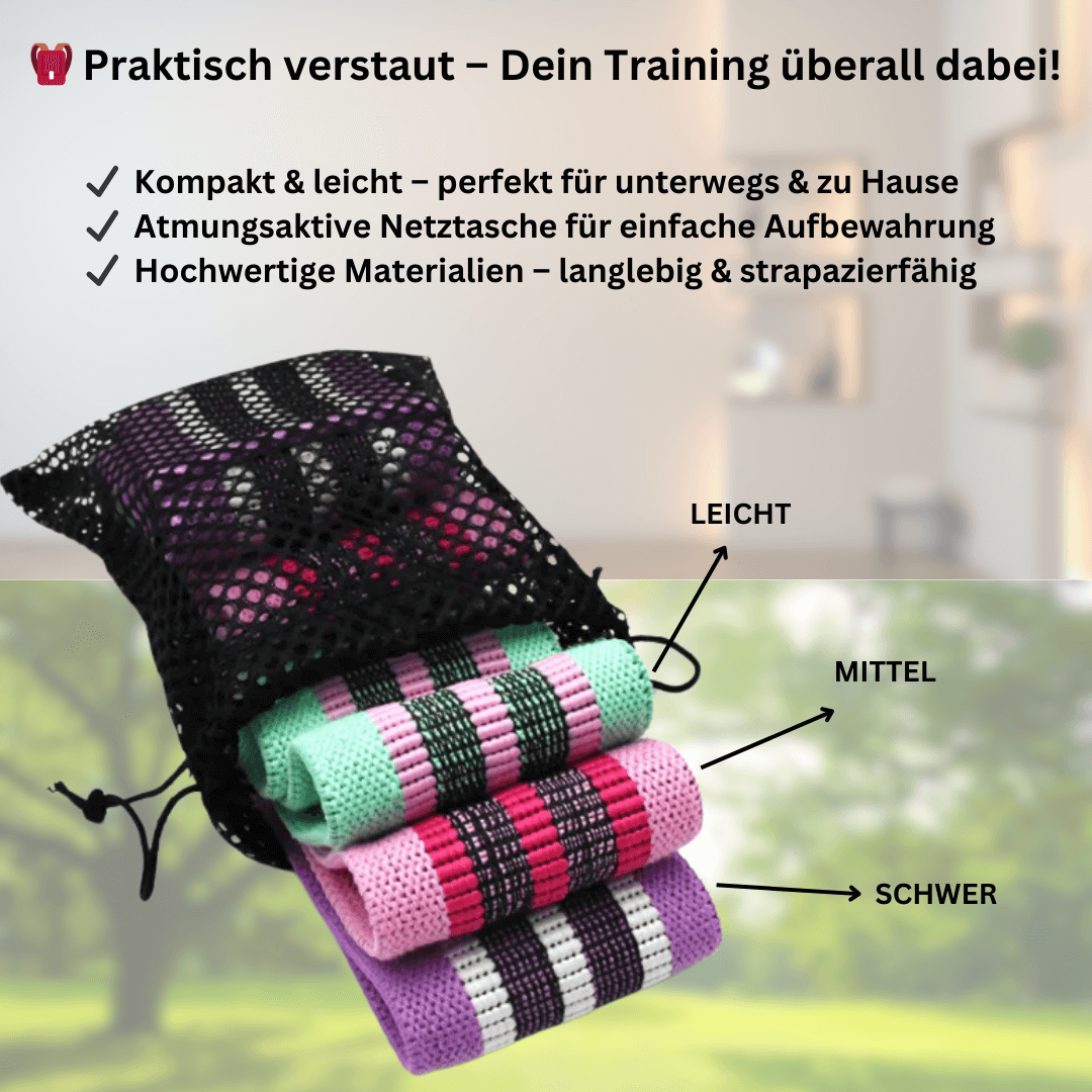 TrainX Bands – Das Bauch, Beine, Po Widerstandsband - Set